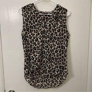 Vince Camuto Leopard Print Vneck Tank Top Blouse Size Small